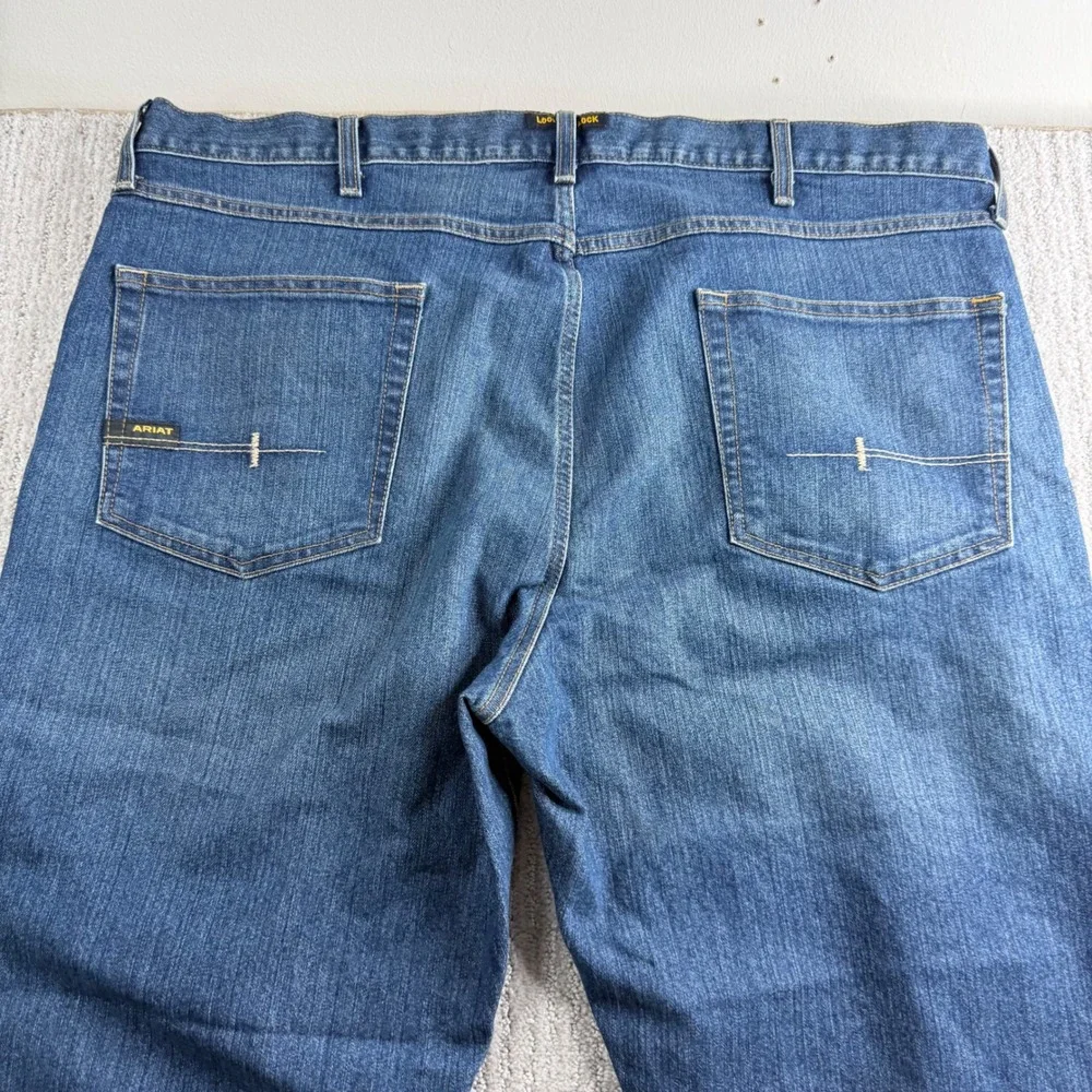 Ariat Rebar M4 Relaxed Boot Cut Jeans Mens Size 42x30 Blue Denim Workwear